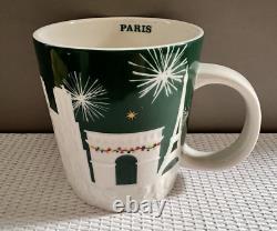 STARBUCKS Green & White Relief PARIS Mug