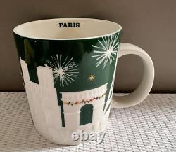 STARBUCKS Green & White Relief PARIS Mug