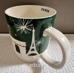 STARBUCKS Green & White Relief PARIS Mug