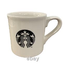 STARBUCKS Large 14 oz Ceramic Coffee Mug Cup Ivory Black Mermaid Logo Tea Cocoa