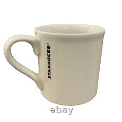 STARBUCKS Large 14 oz Ceramic Coffee Mug Cup Ivory Black Mermaid Logo Tea Cocoa