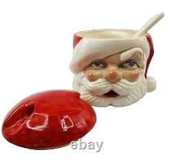 Santa Claus JAMAR MALLORY Cookie Jar Ceramic Punch Bowl Ladle 8 Mugs Christmas