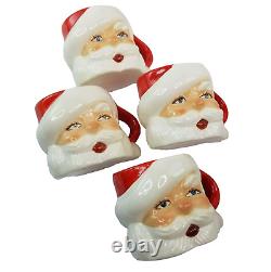 Santa Claus JAMAR MALLORY Cookie Jar Ceramic Punch Bowl Ladle 8 Mugs Christmas