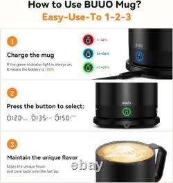 Self Heating Coffee Mug, 14 Oz Temperature Control Smart Double Black