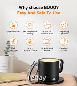 Self Heating Coffee Mug, 14 Oz Temperature Control Smart Double Black