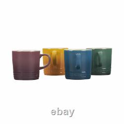 Set Of 4 RARE Le Creuset Botanique Collection 3.5 Oz Espresso Mugs 2.5 Cups