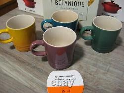 Set Of 4 RARE Le Creuset Botanique Collection 3.5 Oz Espresso Mugs 2.5 Cups