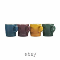 Set Of 4 RARE Le Creuset Botanique Collection 3.5 Oz Espresso Mugs 2.5 Cups