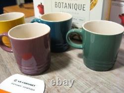 Set Of 4 RARE Le Creuset Botanique Collection 3.5 Oz Espresso Mugs 2.5 Cups