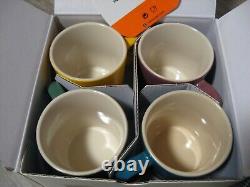 Set Of 4 RARE Le Creuset Botanique Collection 3.5 Oz Espresso Mugs 2.5 Cups