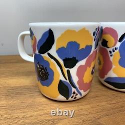 Set / Pair Marimekko Oiva ROSARIUM Coffee Mug Tea Cup Floral Flower Print Roses