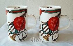 Set of 2 Vintage 12 oz GUCCI Bone China Horse Riding Equestrian Mug Cup England