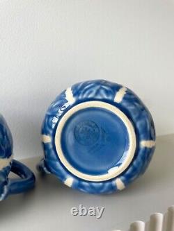 Set of 4 Bordallo Pinheiro Blue Cabbage Mugs Discontinued