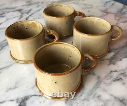 Set of 4 DANSK Designs BLT SPICE speckled tan cups or mugs Niels Refsgaard XLNT