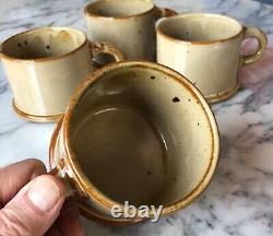 Set of 4 DANSK Designs BLT SPICE speckled tan cups or mugs Niels Refsgaard XLNT