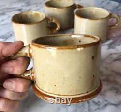 Set of 4 DANSK Designs BLT SPICE speckled tan cups or mugs Niels Refsgaard XLNT