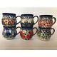 Set of 6 Hand-Painted Artistic Ceramic Mugs 375ml Capacity