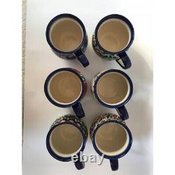 Set of 6 Hand-Painted Artistic Ceramic Mugs 375ml Capacity