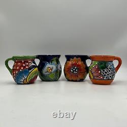 Set of 6 Handmade Mexico Mugs Ceramic Talavera Jarritos