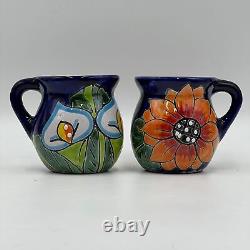 Set of 6 Handmade Mexico Mugs Ceramic Talavera Jarritos