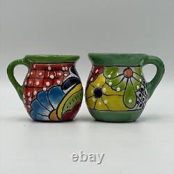 Set of 6 Handmade Mexico Mugs Ceramic Talavera Jarritos