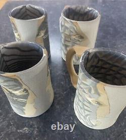 Siegele and Haley Buzzard Mountain pottery face coffee mug (4) Four New Mugs