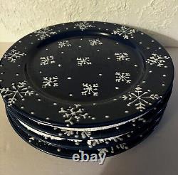 Snowflake Dinnerware Set Ceramic Heavyweight- 4 Cups, 4 Plates And 1 Platter