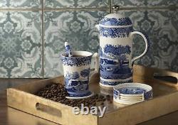 Spode Blue Italian Mugs, Set of 4, Fine Porcelain, 16 oz