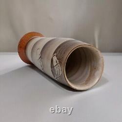 Stamped Michael Simon Tumbler, 2 Fish Each Side, Handmade Studio Art Pottery