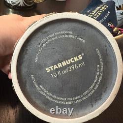 Starbucks 2016 Limited 10oz Mermaid Golden Retro Fish Scale Double Ceramic Mug