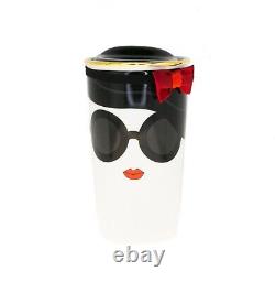 Starbucks Alice Olivia Bow Stace Face Print Ceramic Traveler Tumbler Cup 12 oz