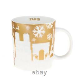 Starbucks Paris France Christmas Relief Gold Mug Limited 2014 City Icon 18Oz