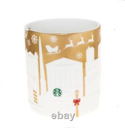 Starbucks Paris France Christmas Relief Gold Mug Limited 2014 City Icon 18Oz