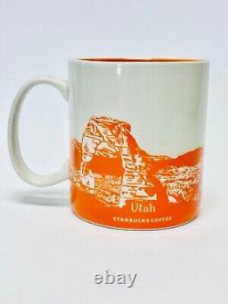 Starbucks UTAH State Cup Coffee Mug Collector Icon Series Skier 16oz RARE