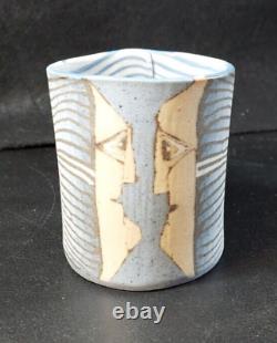 Studio Art Pottery Nerikomi Two Face Mug. Siegele / Haley. Buzzard Mountain