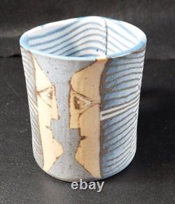 Studio Art Pottery Nerikomi Two Face Mug. Siegele / Haley. Buzzard Mountain