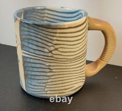 Studio Art Pottery Nerikomi Two Face Mug. Siegele / Haley. Buzzard Mountain