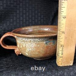 Studio Art Thrown Pottery Wheel Stoneware Glazed Artisan Big Mugs Browns