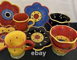 Susan Winget Garden Brights Ceramic 12 Piece Hostess Set Certified International