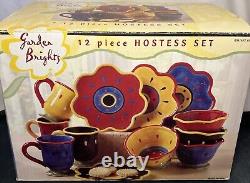 Susan Winget Garden Brights Ceramic 12 Piece Hostess Set Certified International