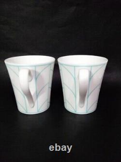 TIFFANY & CO. Luxury Tableware Mug Set of 2 WHITE Ceramic Pre-owned H3.5xW3.1