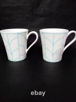 TIFFANY & CO. Luxury Tableware Mug Set of 2 WHITE Ceramic Pre-owned H3.5xW3.1