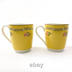 TIFFANY&Co. Mug Pink tulip flower Two-piece set Pottery Yellow unisex