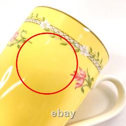 TIFFANY&Co. Mug Pink tulip flower Two-piece set Pottery Yellow unisex