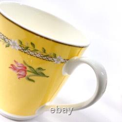 TIFFANY&Co. Mug Pink tulip flower Two-piece set Pottery Yellow unisex