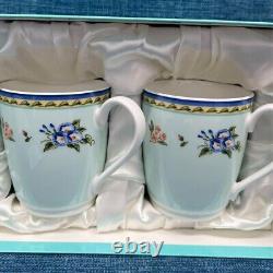 Tiffany Tea Mug Cup MORNING GLORY Pair set with box Unused blue color