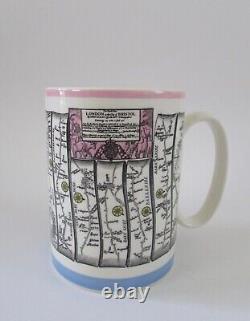 VTG Wedgwood Large London to Bristol John Ogilby Map Mug