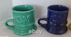 Vintage 1940s Set Of 4 Tom & Jerry Mug By Garden City Pottery CA