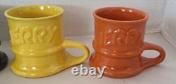 Vintage 1940s Set Of 4 Tom & Jerry Mug By Garden City Pottery CA