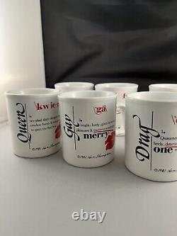 Vintage 1981 Ken Thompson Ceramic Gay Theme Mugs (SET OF 6) PRIDE Retro